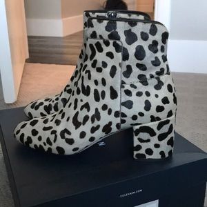 Cole Haan Ocelot print booties